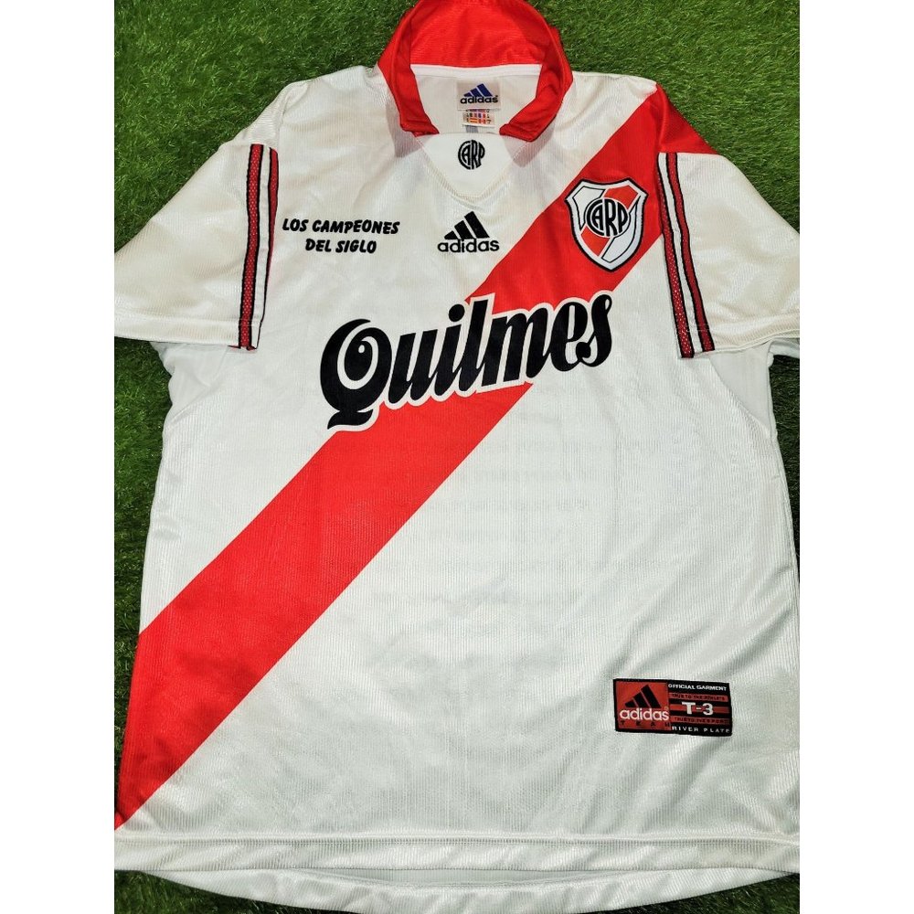 River Plate Adidas 1998 1999 2000 CAMPEONES DEL SIGLO Soccer Jersey M